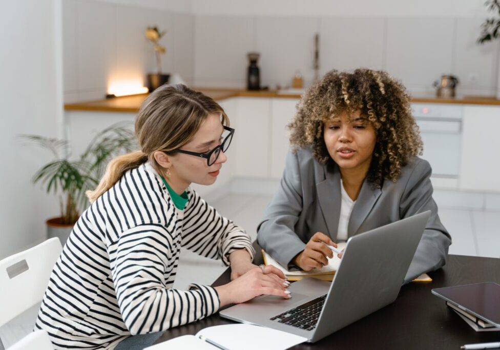 2 girls and laptop